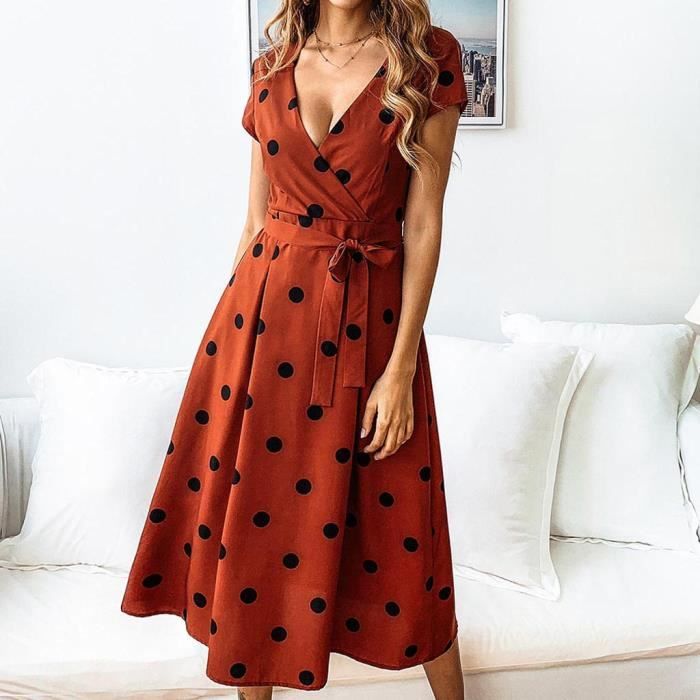 robe a pois rouge