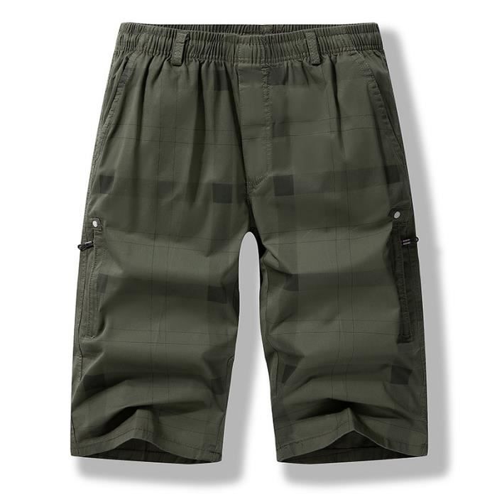 Shorts Cargo Vintage Pour Homme - 100% Coton, Multi-poches, Coupe Confortable été Et Loisirs - 11