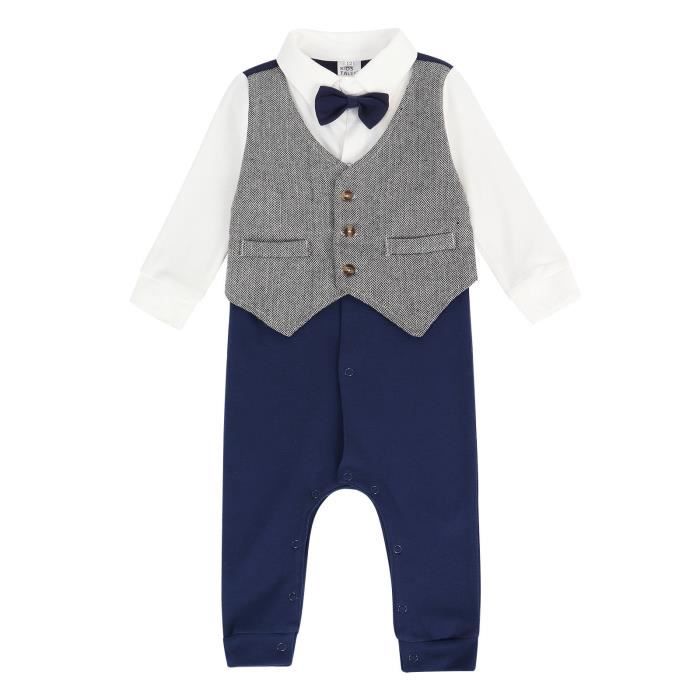 Ensemble Vêtement Pâques Bébé Garçon CocMouse - Barboteuse Lapin + Pantalon + Chapeau - 0-18 Mois