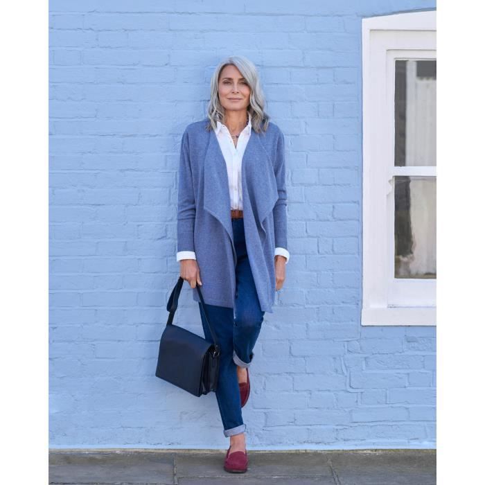 KESSER Cardigan Long Femme Doux Basique Avec Poches - Manches Longues Ouvert Devant Tendance