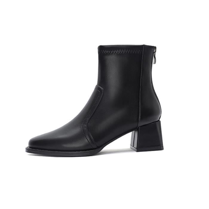 Bottines Femme Talon Bloc 12cm - Fermeture éclair Plateforme - Style Mode Sexy - Castamere