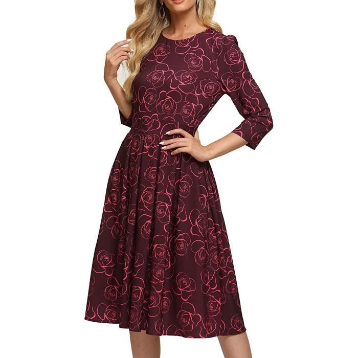 Robe Maxi Vintage à Fleurs Teal Et Rose - Avec Boutons, Poches Et Style Bohémien