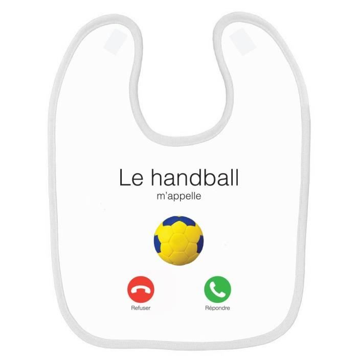 Bavoir Bebe Imprime Handball M Appelle Blanc Cdiscount Puericulture Eveil Bebe