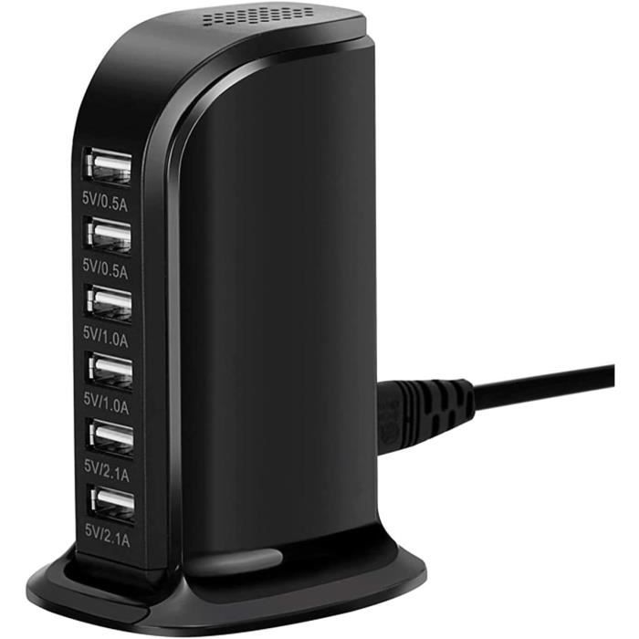 Station De Charge USB 3.1 Type C, Support Téléphone, Docking Station Noire, Oria, Compacte