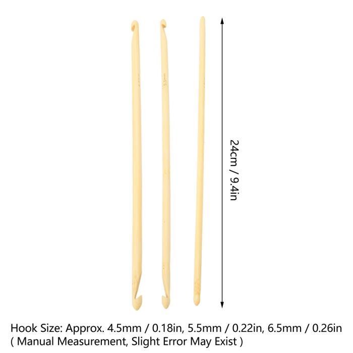 Lot De 23 Crochets Tunisiens De 3 à 10 Mm, Aiguilles à