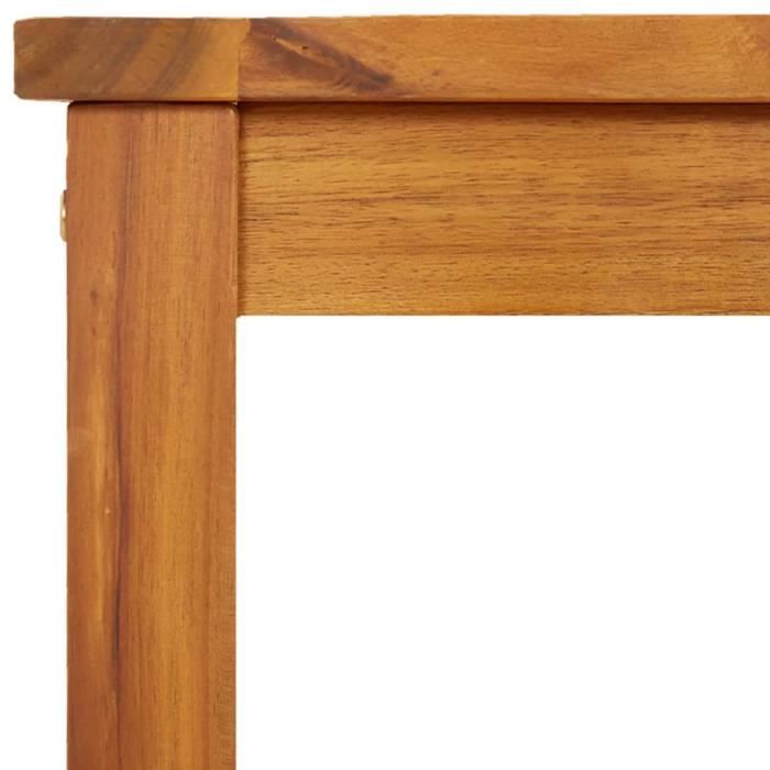 Banc de jardin - SALUTUYA - TJ1994 - Bois massif dacacia - 80x35x45 cm - 110 kg max par siège