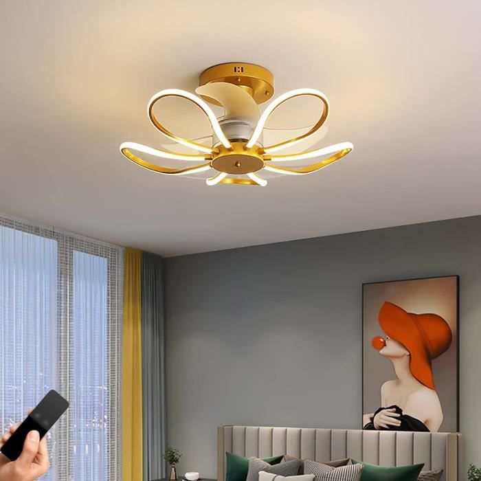 Lightasea Ventilateur Plafond Avec Lumière Et Télécommande - 3 Températures Couleur, 6 Vitesses - Silencieux
