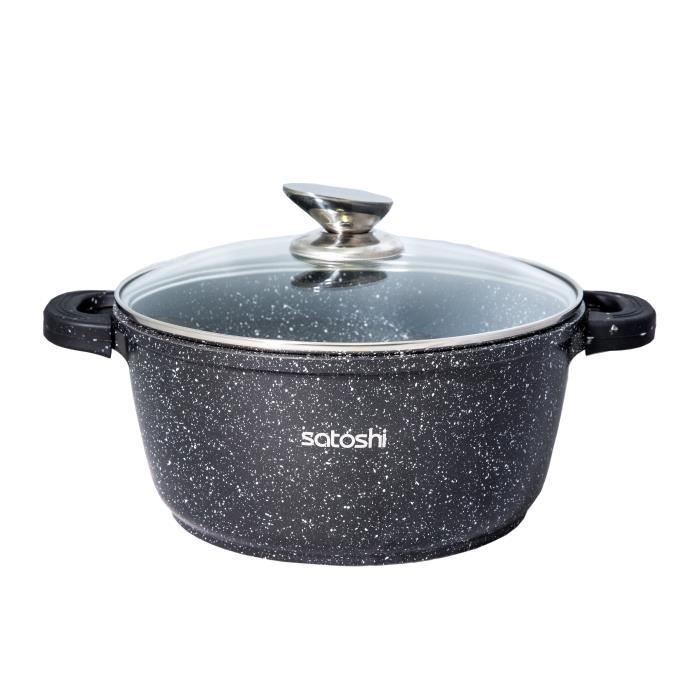 Marmite Black Rock Schumann 24 Cm – Fonte Aluminium Antiadhésif Greblon Sans PFOA, Tous Feux + Four