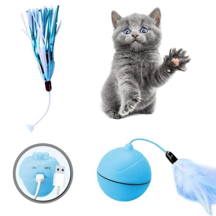 Jouets Pour Chats Ameliores Rechargeable 360 Degres Auto Rotatif Led Chats Interactif Balle Jouet Chat Chaser Ball Cdiscount