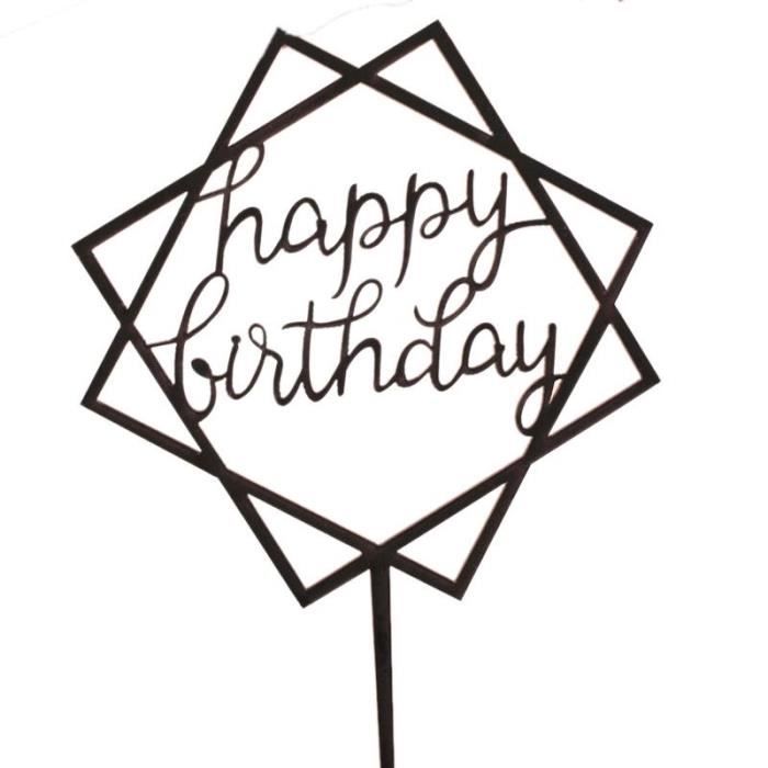 Carte De Gateau De Gateau D Anniversaire De Gateau De Maison Decoration De Fete De Gateau D Anniversaire Gateau Carre Noir Achat Vente Figurine Decor Gateau Soldes Sur Cdiscount Des Le