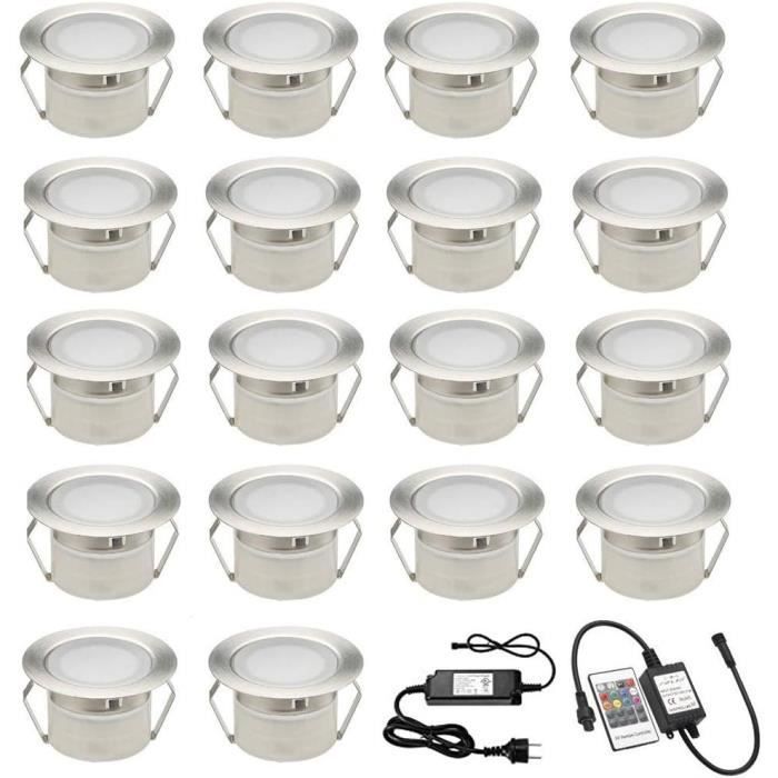 INDARUN Lot De 30 Spots Encastrables Sol WiFi RGBW IP67 - Éclairage Terrasse Et Jardin Intelligent 45mm