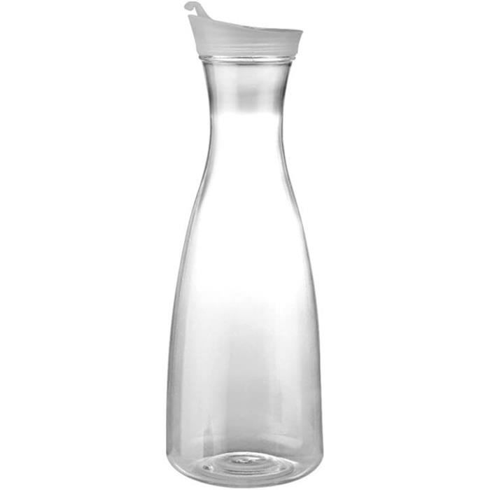 Carafes à Eau HUFFA Lot De 2 En Plastique Transparent - 1 Litre, Incassables, Idéales Pour Boissons Et Rangement