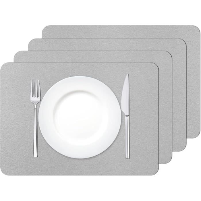 Lot De 4 Sets De Table Lavables En Polyester - Motif Citron - 45x32 Cm - Imperméables Et Résistants à La Chaleur