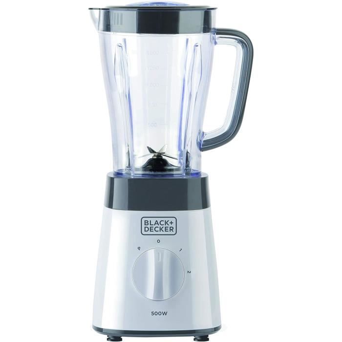 Blender Mixeur BLACK+DECKER 1200W - Bol Verre 1.5L, 6 Lames Inox, 3 Programmes, Fonction Turbo, Design Noir/inox