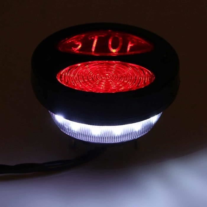 Feu Arrière Moto Universel 12V – Feu Stop, Plaque Immatriculation & Clignotant Intégré LED Haute Luminosité