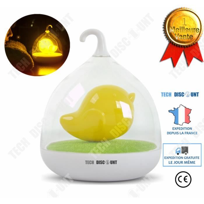 TD® veilleuse oiseau led lampe enfant bebe rechargeable lumineuse secteur  usb fille garcon pas cher design decoration intelligent - Cdiscount Maison