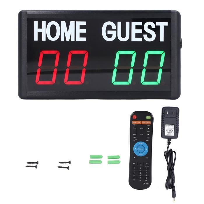 TMISHION Tableau de bord LED Tableau de Score Électronique LED Tableau de Bord du Jeu de Football de Basket‑ball linge lit