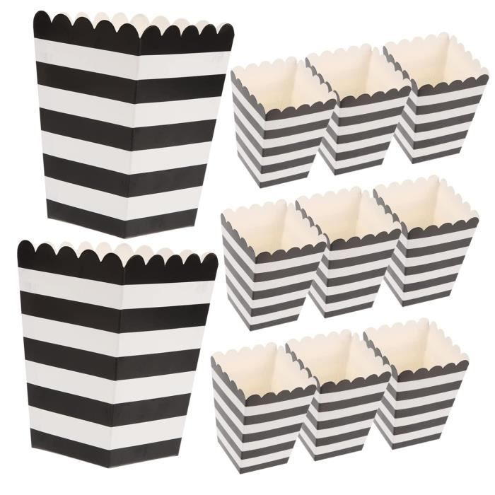 Bieiyhe 30 Pièces Boîtes à Pop Corn Rayées Rouge Et Blanc - Parfaites Pour Fêtes Et Cinéma