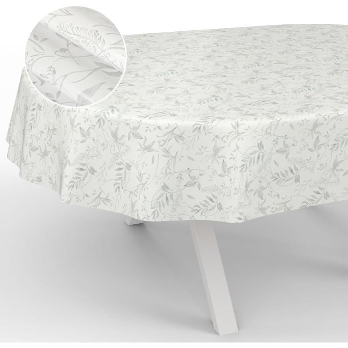 Nappe En Toile Cirée Lavable, Pour Table De Jardin, Extérieur Et Intérieur, Bord Coupé, Bambou, 160 X 120 Cm
