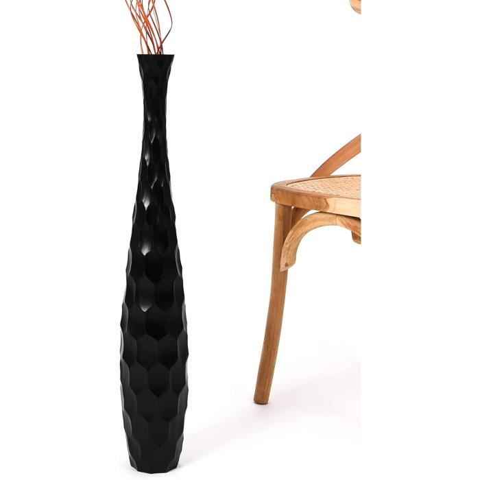 Sziqiqi Grands Vases De Sol Noir En Métal – Lot De 2 (70 Cm Et 55 Cm) Pour Décoration Salon, Chambre Ou Bureau - 4