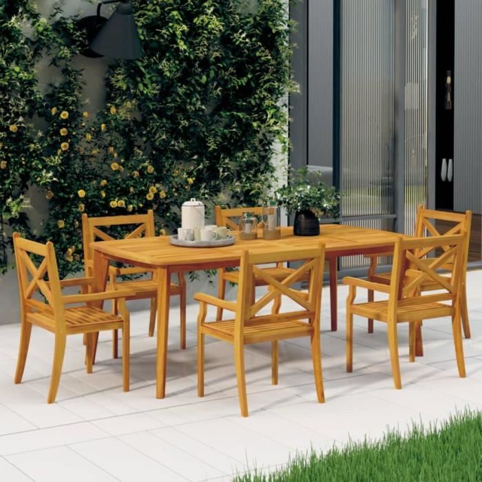 vidaXL Chaises de salle à manger d'extérieur Lot de 2 Bois