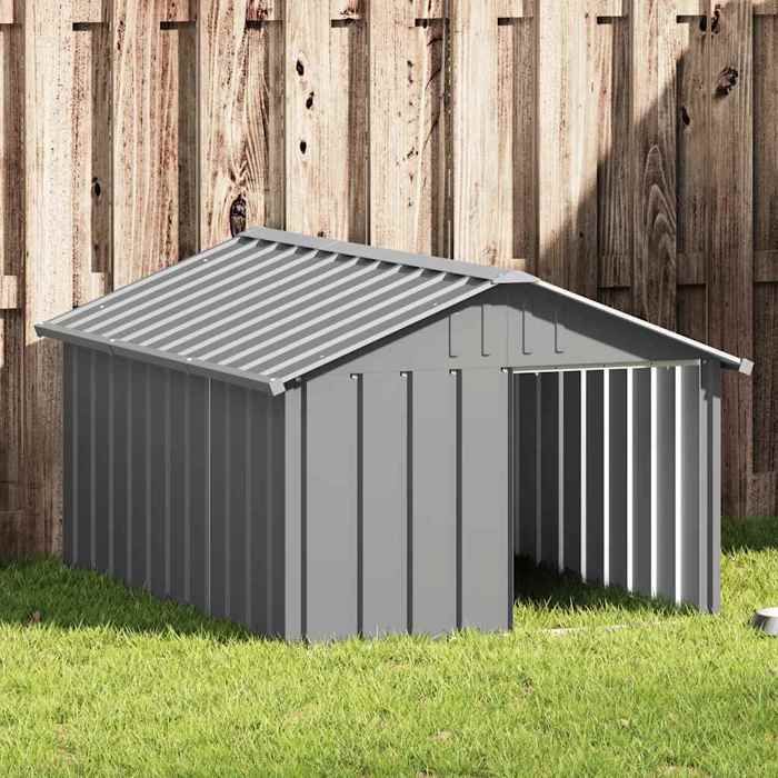 vidaXL Niche chien 116 5x153x81 5 cm Acier galvanisé - vue 2