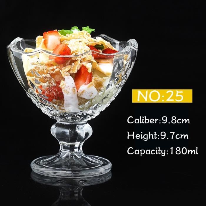 CRYSTALIA 4 Bols à Dessert En Verre 290ml Sans Plomb - Empilables Et Élégants