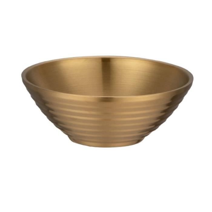 OKUMEYR Bol à Soupe Double Isolation 19cm Acier Inoxydable Doré - Bol Nouilles Et Ramen