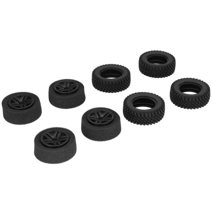 Lot De 4 Pneus De Roue RC 55 Mm 8 Trous En Caoutchouc Jantes En Alliage D'aluminium Pour Voiture Axial SCX24 1/24 RC