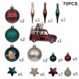 Lot de 70 Ornements Boule de Noël incassables Ensemble pendentifs décoratifs cadeau réutilisable à main pour arbre de Noël - VERT-1