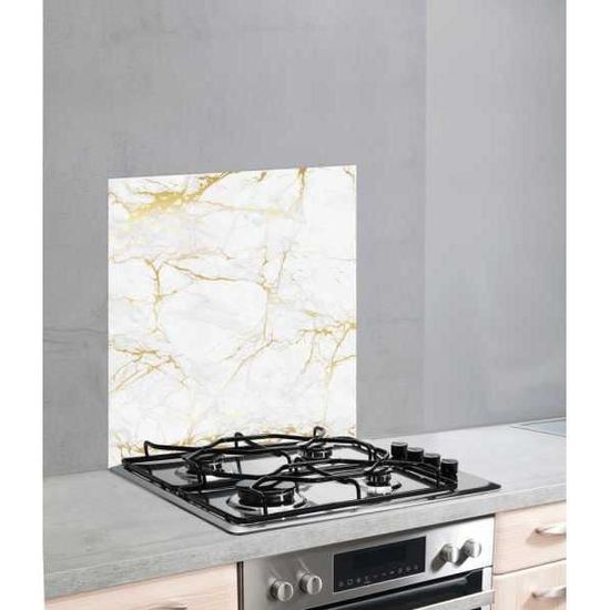 Wenko Fond De Hotte Credence Cuisine Verre Marbre Dore Verre Trempe 60x70 Cm Multicolore Cdiscount Bricolage