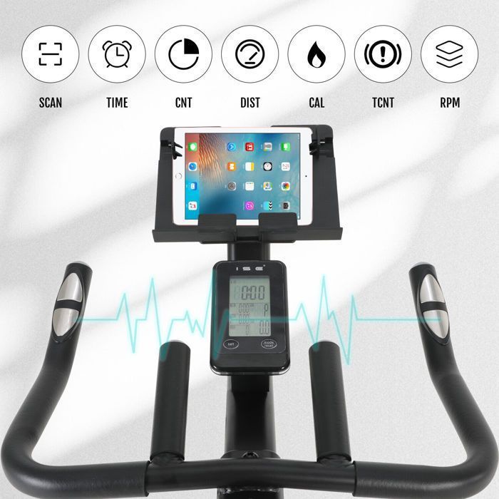 Vélo D'appartement Magnétique ISE SY-8801 – Ultra-compact, 8 Résistances, Capteurs D'impulsions, Selle Réglable