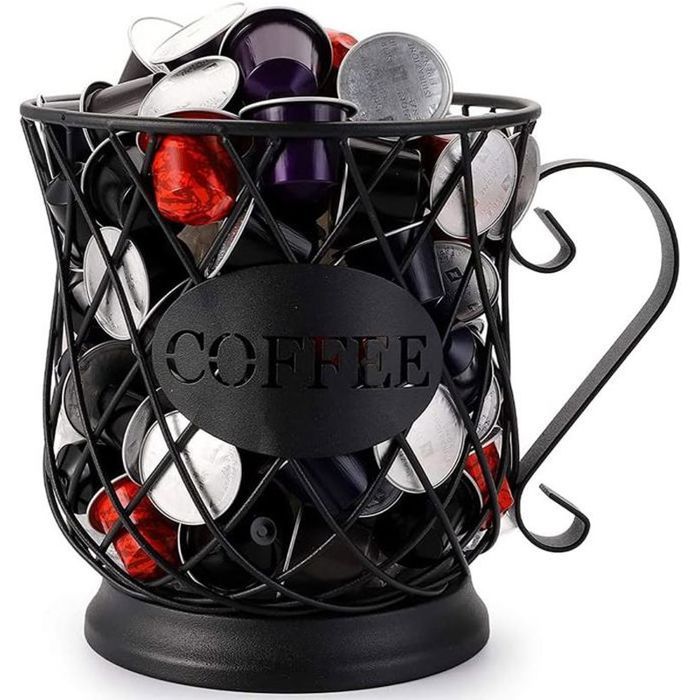 CONTENEUR DE RANGEMENT en fer design creux unique pour capsules de café