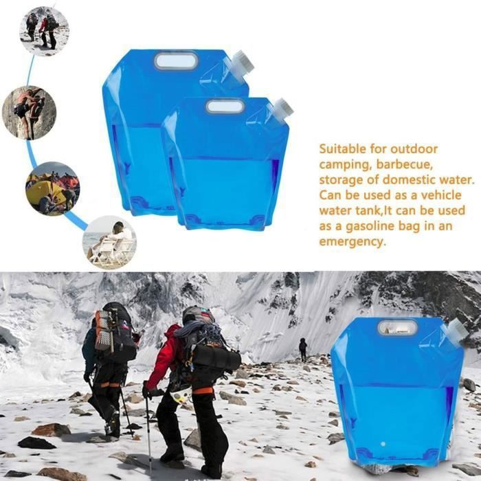 4pcs Sac d'eau Pliable Eau,Bidon Pliables et Portables 5L/10L, Poche Sac à Eau pour Camping 4pcs Sac d'eau Pliable Eau,Bidon Pliables et Portables 5L/10L, Poche Sac à Eau pour Camping