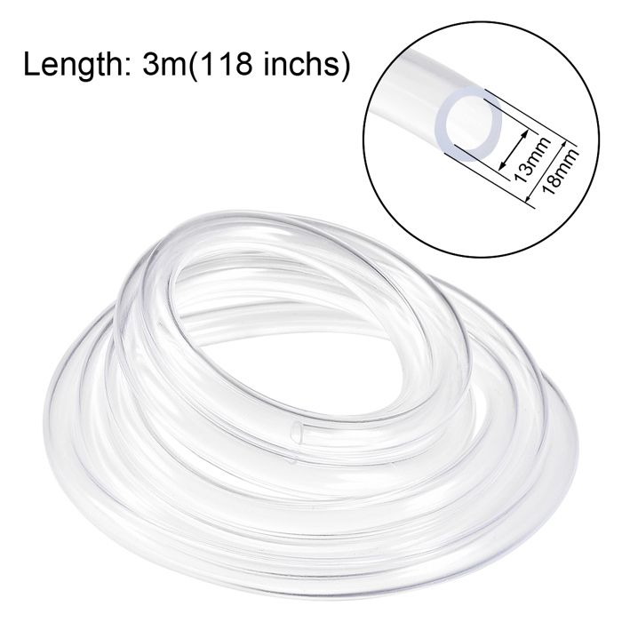IMeistek Tuyau Souple PVC Transparent Alimentaire 12x14 Mm – 1,5 M Pour Eau, Air, Aquarium, Irrigation