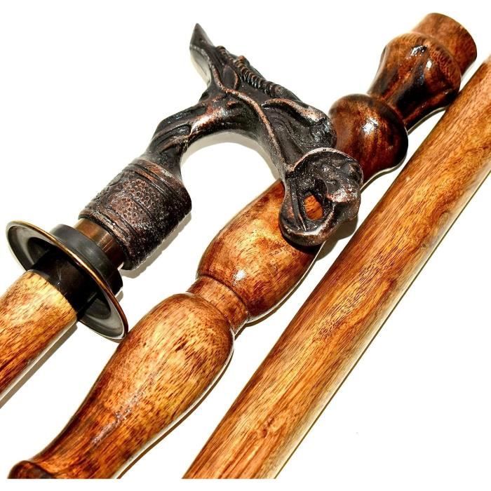 Canne De Marche-Canne De Style Vintage, Fabriquée À La Main, Sculptée