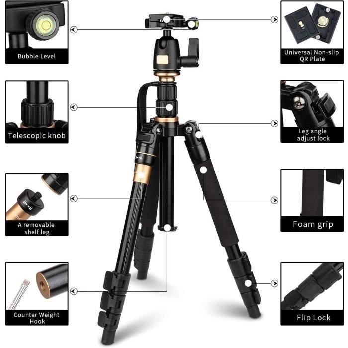 TrépiedMonopode Caméra Professionel Compact Pour Appareil Photo Reflex Numérique Canon Nikon
