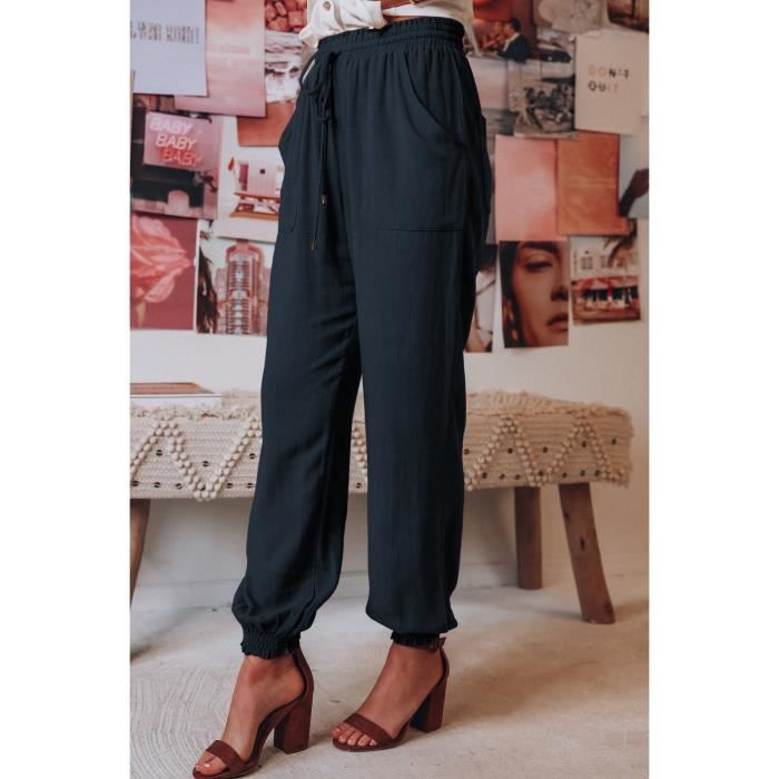 Mnsruu Pantalon Pyjama Femme Large Cerisiers & Grues Japon – Tissu Extensible, Style Décontracté & Sexy, Taille XL