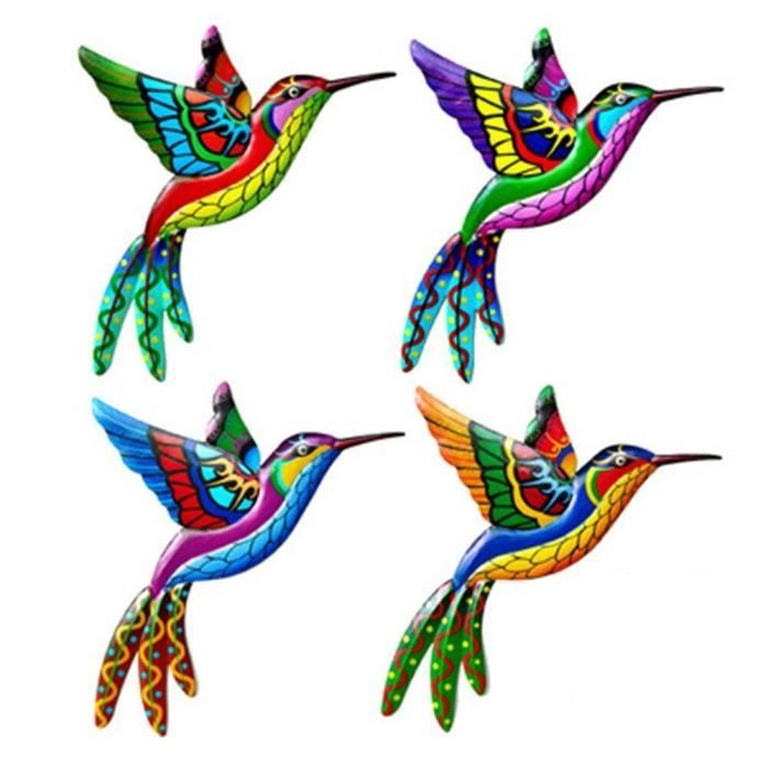 PD13156-Grand colibri en métal 26x22x0.8. 1 pièce. Sculpture d'art murale d'oiseau. ornement