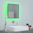 984Magasin•)Miroir LED de salle de bain,Miroir mural salle de bain Gris brillant 40x8,5x37cm Aggloméré VENTE Meilleures-2