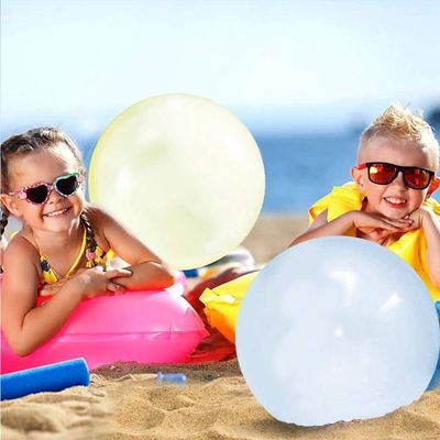 Boule à Bulles Géante 120 Cm – Remplissable D’eau – En Silicone TPR – Pour Enfants Et Adultes – Bleu/Rose