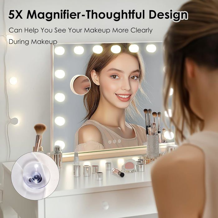 WAYKING Hollywood Miroir De Maquillage Miroir, Commande Tactile, Avec