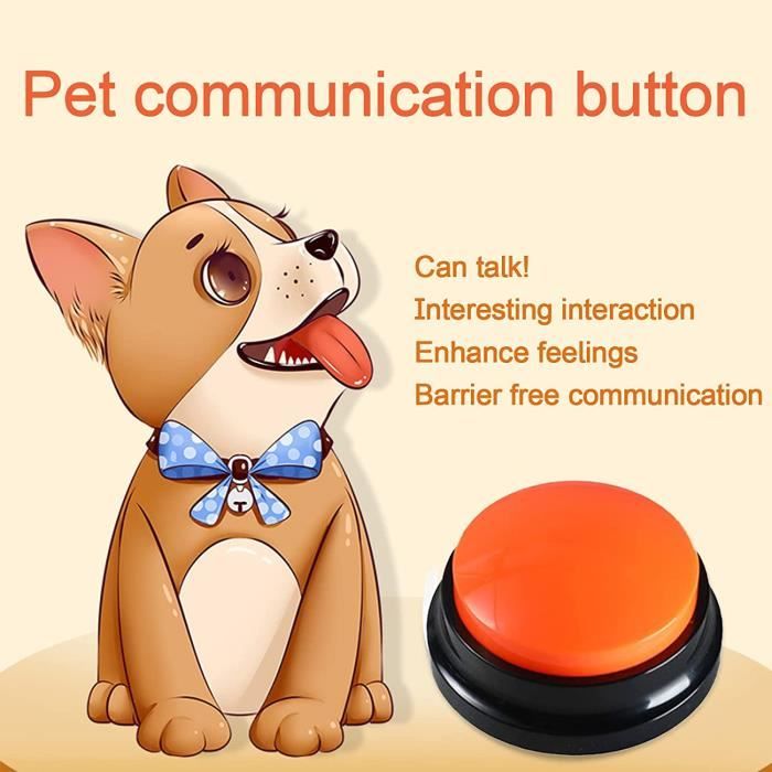 Buzzer Lot de 4 boutons de sonnette pour chien avec fonction  d'enregistrement - Pour parler - Avec fonction d'enregistrement - Boutons  de parole - Sonnette pour chien : : Animalerie