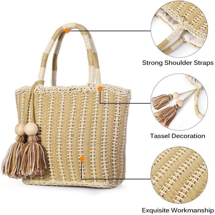 Cabas paille pompon shop