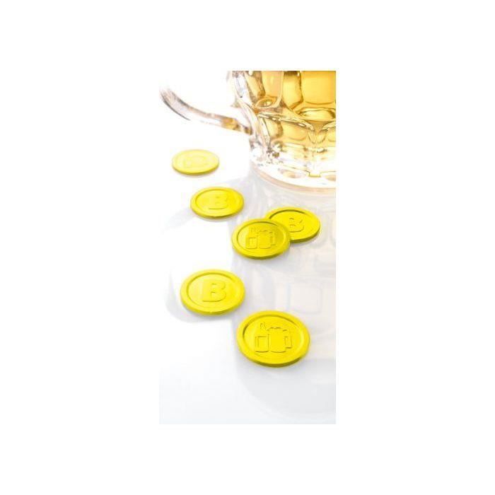 Jetons Bière SIGEL - Lot De 100, Jaune, Ø2.5 Cm - Pour Fêtes Et Événements