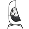 FDIT Chaise suspendue en forme d'œuf avec coussin Anthracite - FDI7406559550493-3