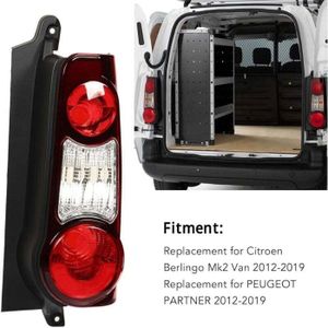 Feu Arrière Droit Pour Citroën Berlingo / Peugeot Partner (2008-2012) - Référence 6351FJ - Étanche, Haute Puissance - Feux Stop, Position, Clignotant Et Recul