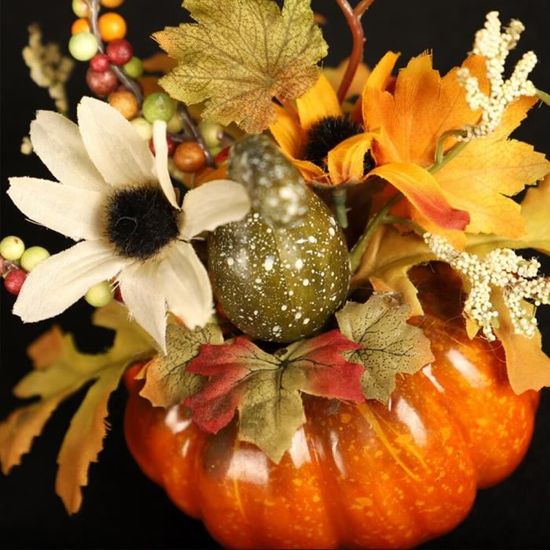 Mianbo citrouilles artificielles Feuille d/'érable Fleurs séchées Grenade Table de Jardin Maison Automne récolte d/'automne Thanksgiving Halloween fête décoration Artisanat Photo Accessoire ornamen