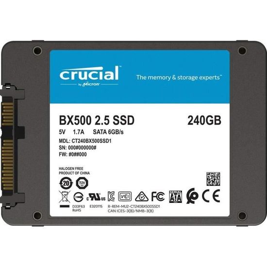 Crucial CRUCIAL Disque dur SSD 1To BX500 