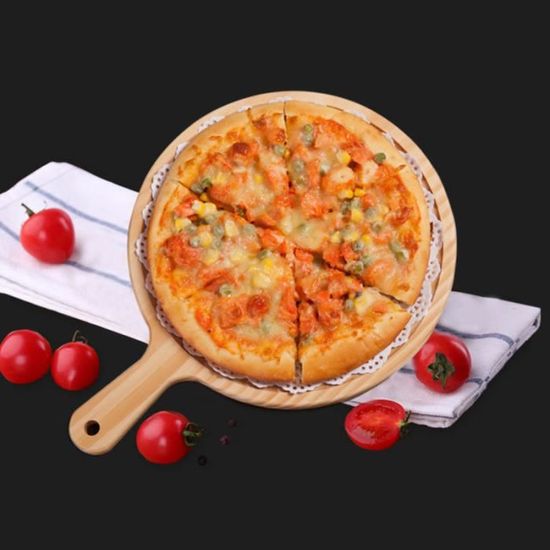 Planche à Pizza En Bois D'hévéa PIZZAMACHETE - 30,5 Cm Avec Poignée Et Marques De Découpe - Pour Pizza, Focaccia, Pain Planche De Bois